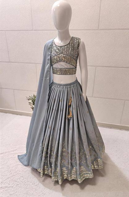 Trending Sequins Embroidered with Beautiful Georgette Wholesale children clothing in Ahmedabad